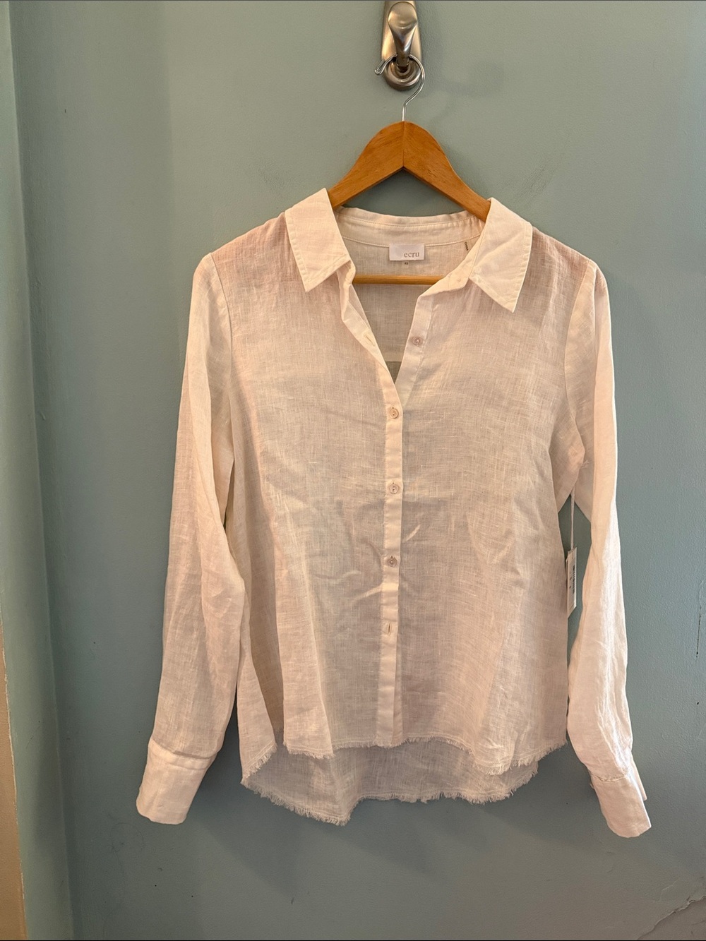 ecru Pale Pink Linen Top - XS - NWT